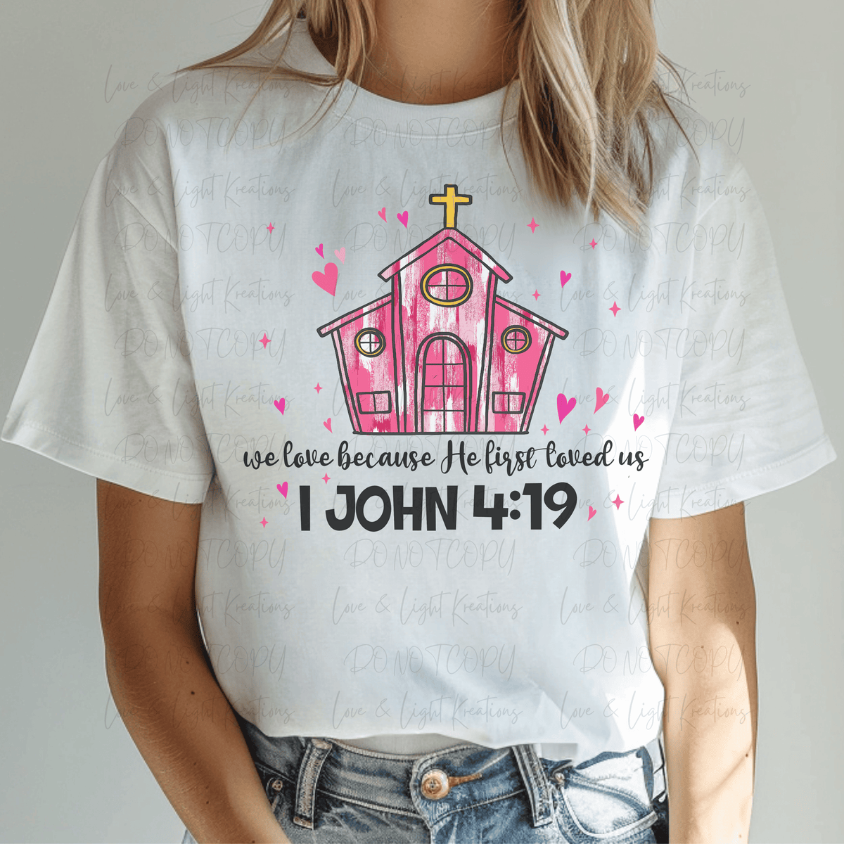 We Love Because He First Love Us Chapel Paint Stroke