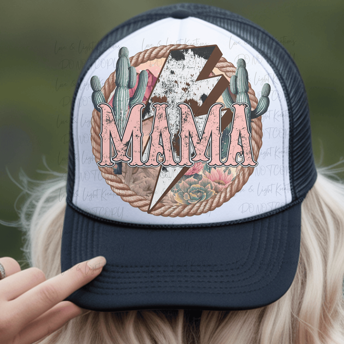 Wester Mama with Cowprint Lightening Bolt
