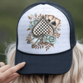 Western Ace of Spades with Flowers and Feathers Hat
