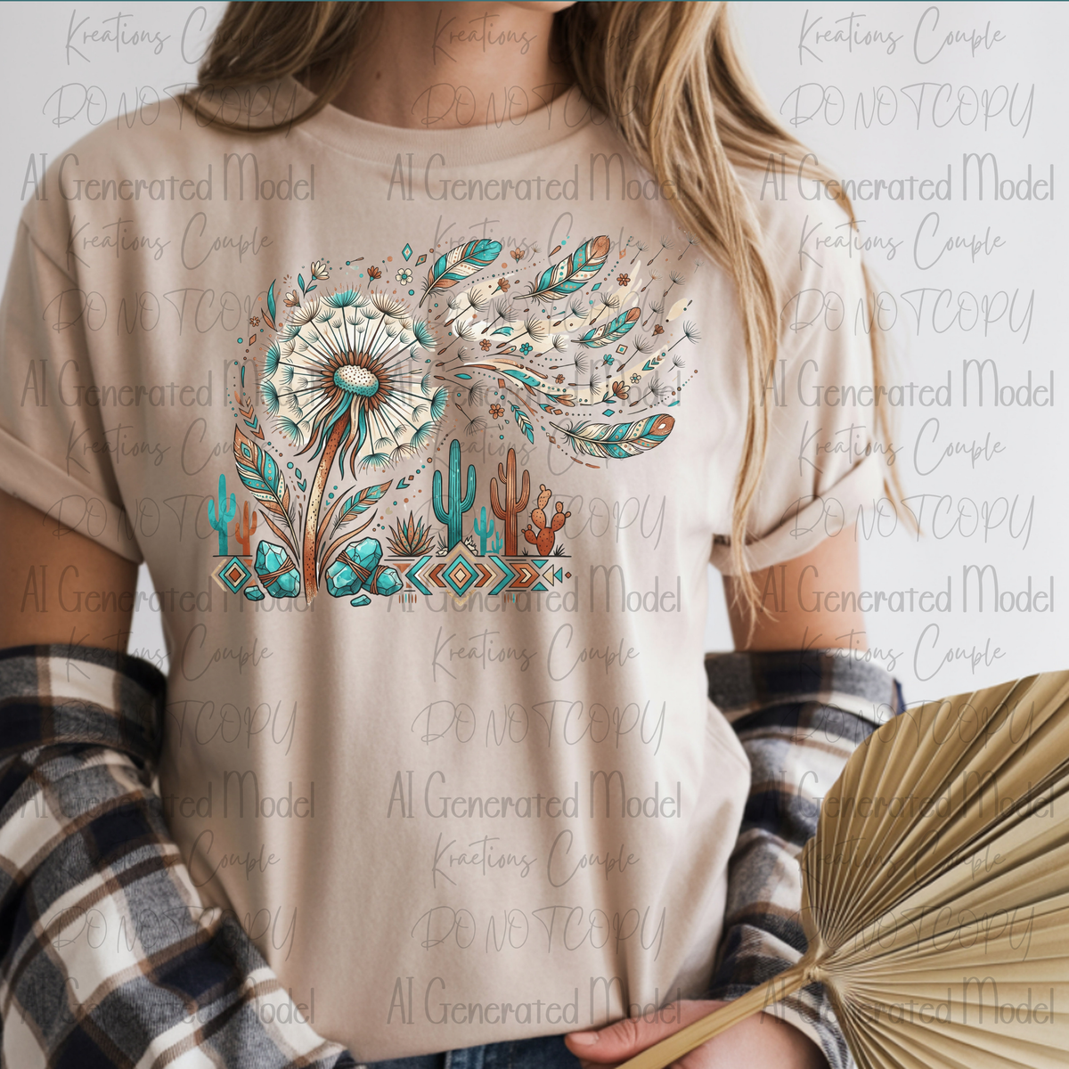 Western Boho Dandelion and Cacti