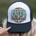 Western Faith over Fear with Turquoise and Butterflies