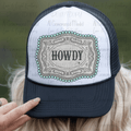 Western Howdy Belt Buckle with Turquoise Pearls