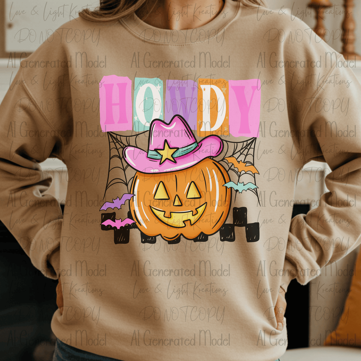 Western Howdy Cowgirl Pumpkin