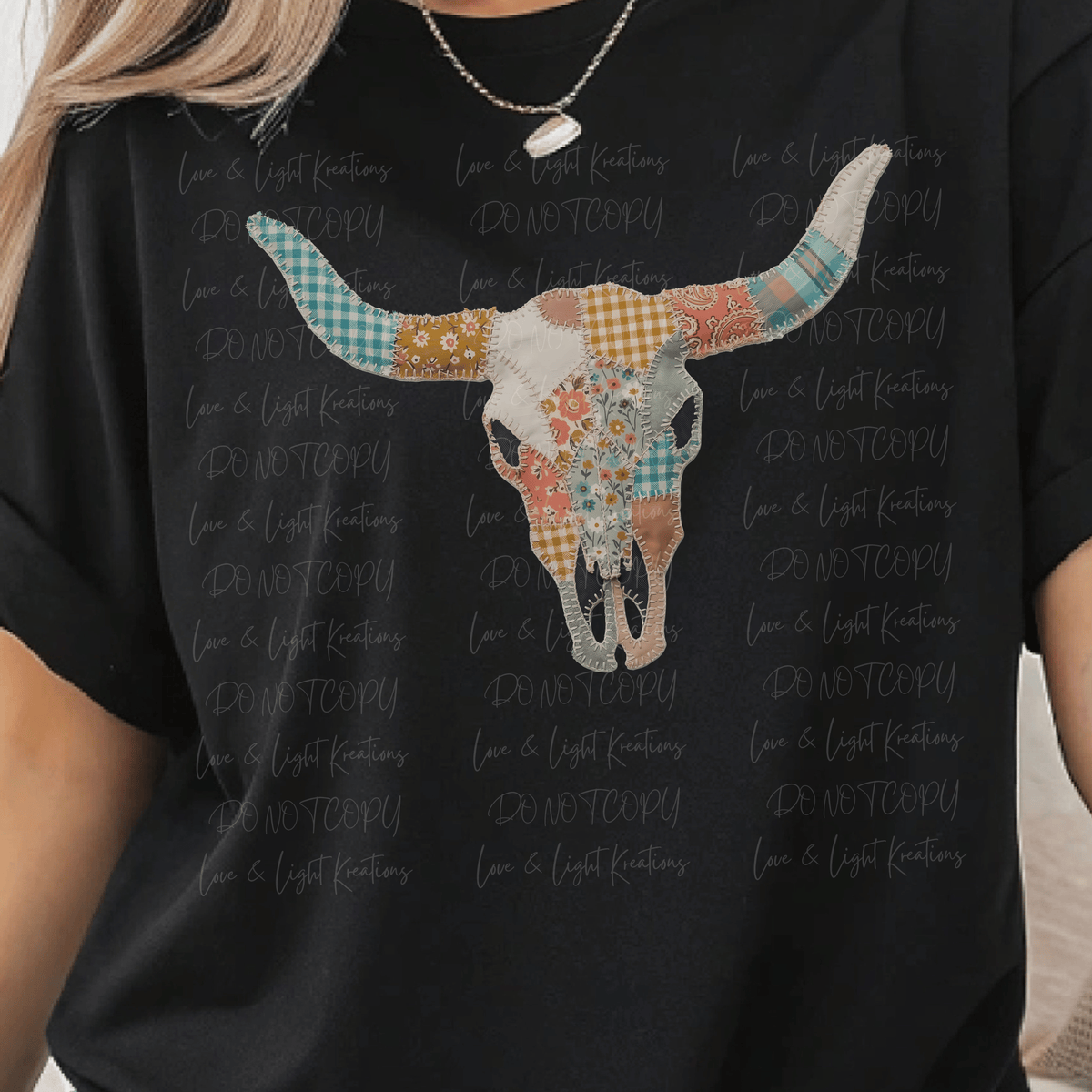 Western Patchwork Cow Skull