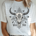 Western Print Wild and free with Cow Skull