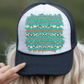 Western Turquoise, Leopard, Cheetah and Cow Print Hat Background