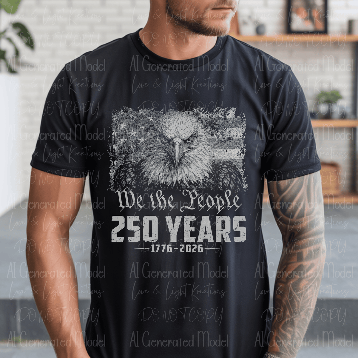 We the People 250 Years Eagle Distressed Flag