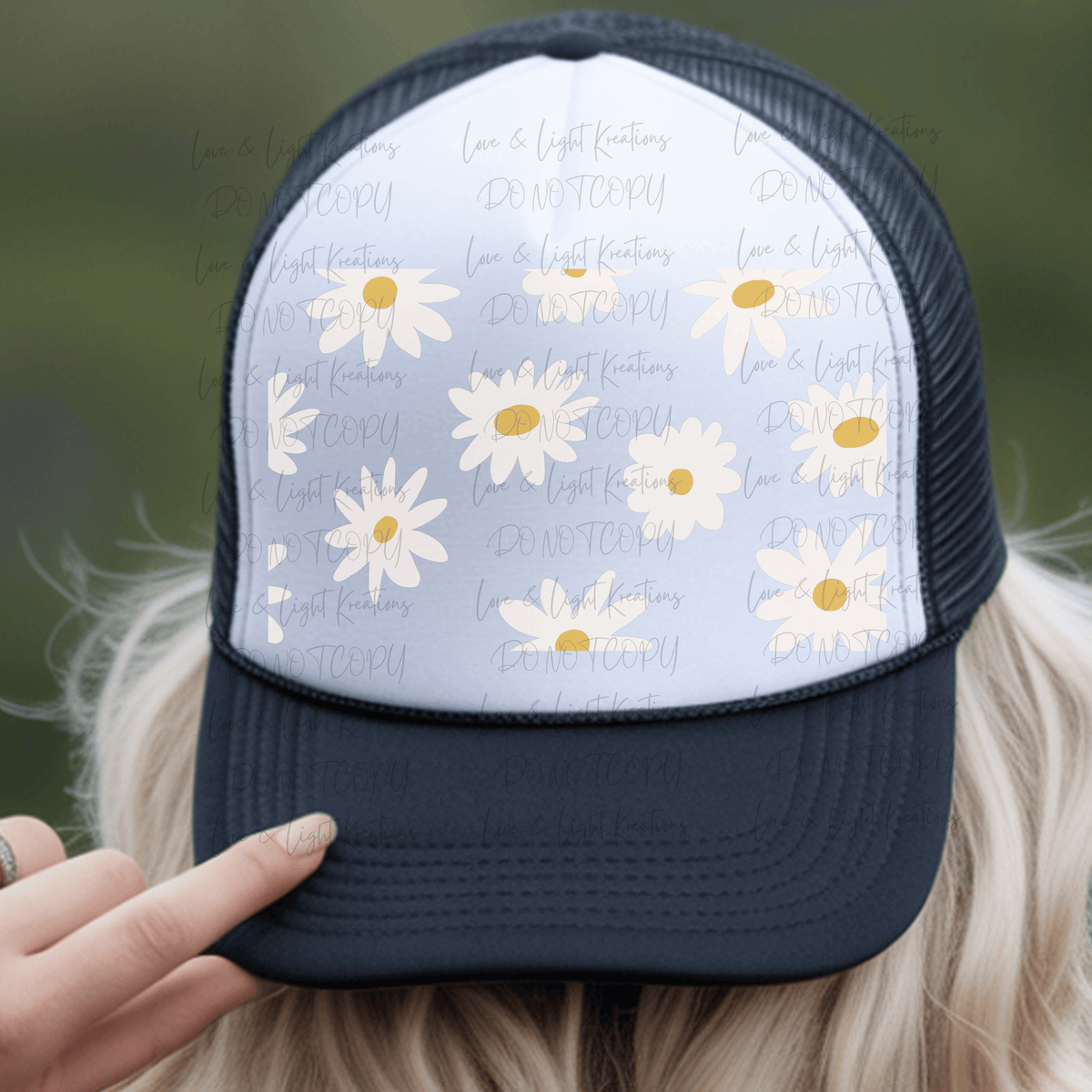 White Daisy Hat Background