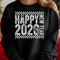 White Retro Happy New Year 2026