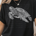 White Sketch Sea Turtle