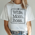 Wife. Mom. Boss. Squares with Heart