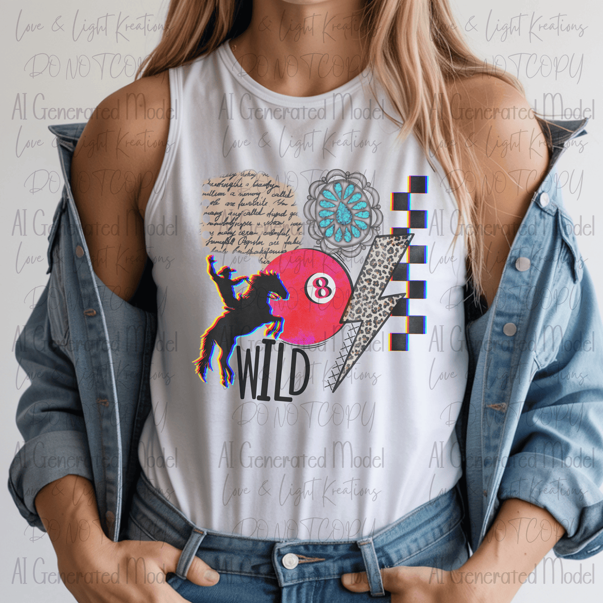 Wild Edgy Western 8 Ball Lightening Bold Cowboy