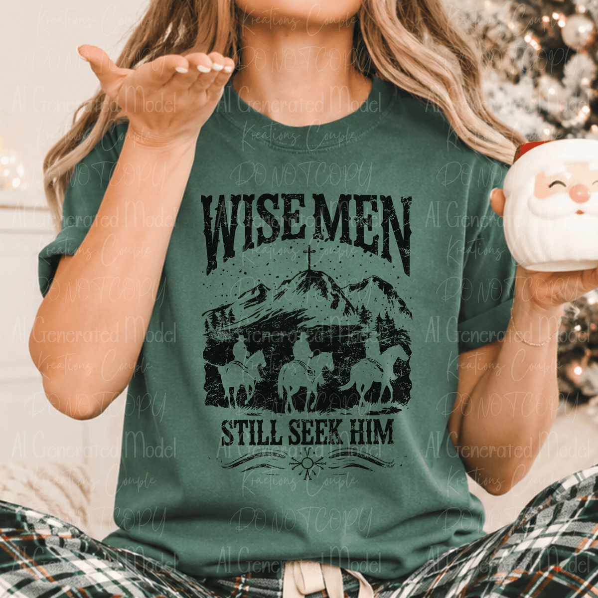 Wise Men Still Seek Him Cowboy Christmas Black
