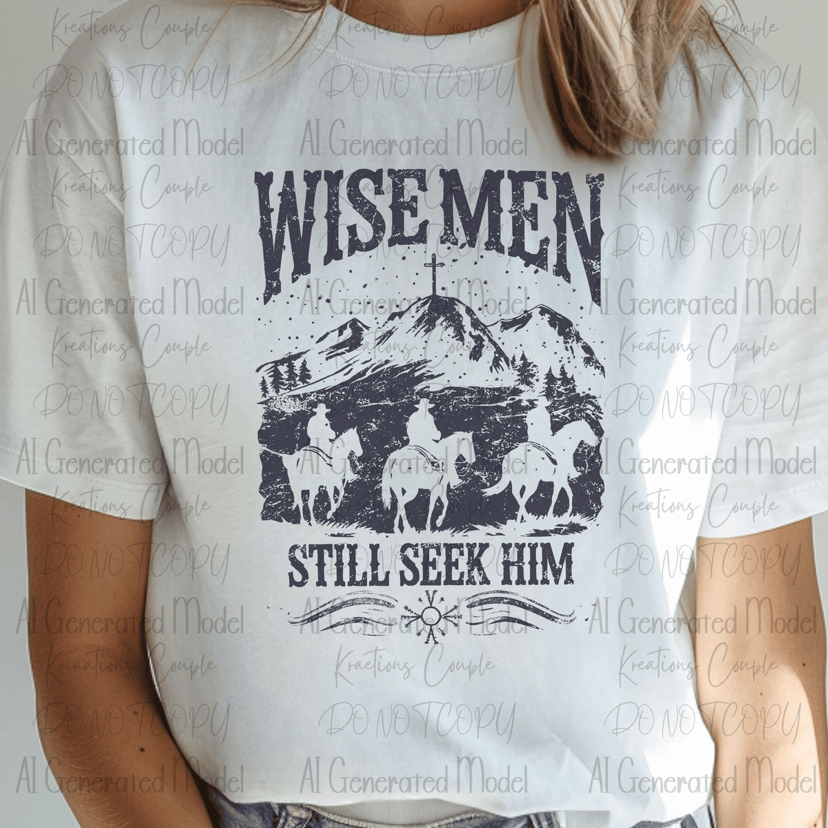Wise Men Still Seek Him Cowboy Christmas Navy