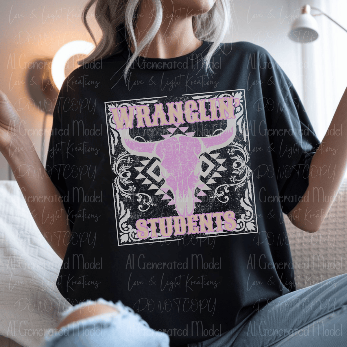 Wranglin' Students Neon Pink Western