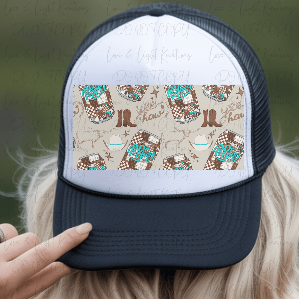 Yeehaw Soda Western Hat Background