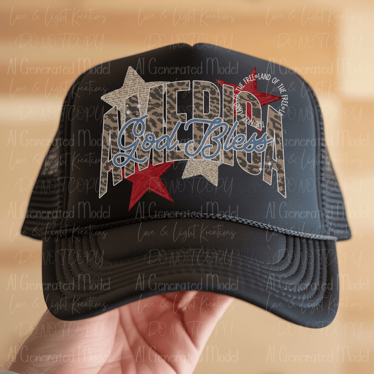 God Bless America Camo with Stars